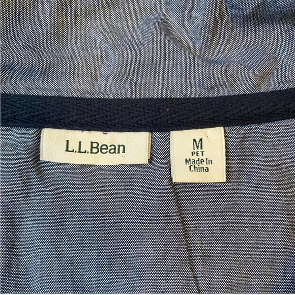 ⛺️ L.L. BEAN Red & Blue Rugby Stripe Henley Cotton Shirt size M petite - Picture 6 of 7
